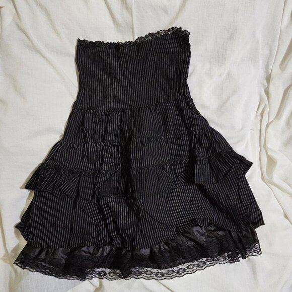 ACDC RAG - Lolita Ruffle Pinstripe Skirt - Picture 4 of 7